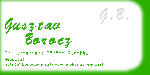 gusztav borocz business card