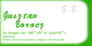 gusztav borocz business card